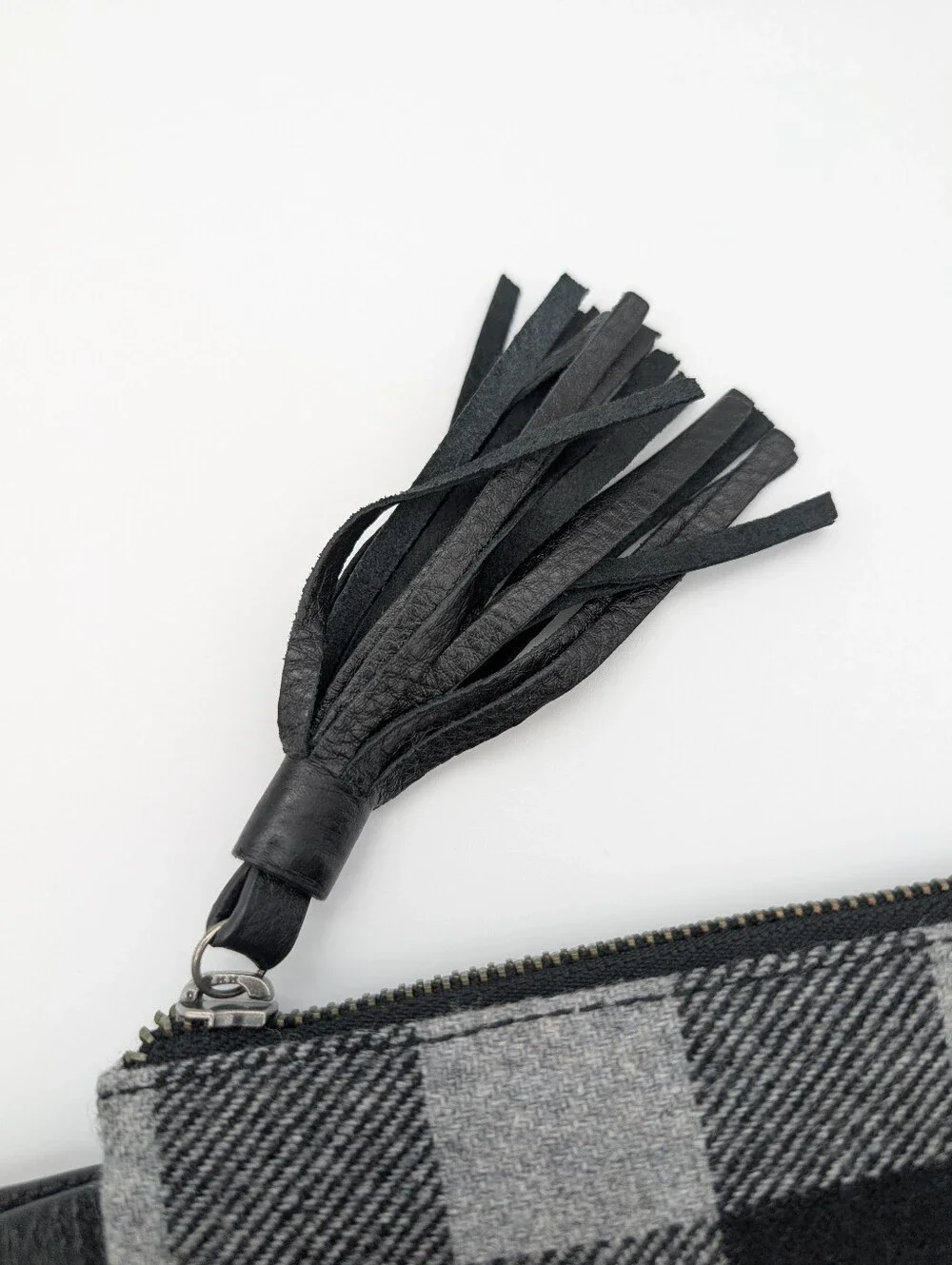 J Jill Buffalo Check Flannel Zip Pouch Clutch Wristlet
